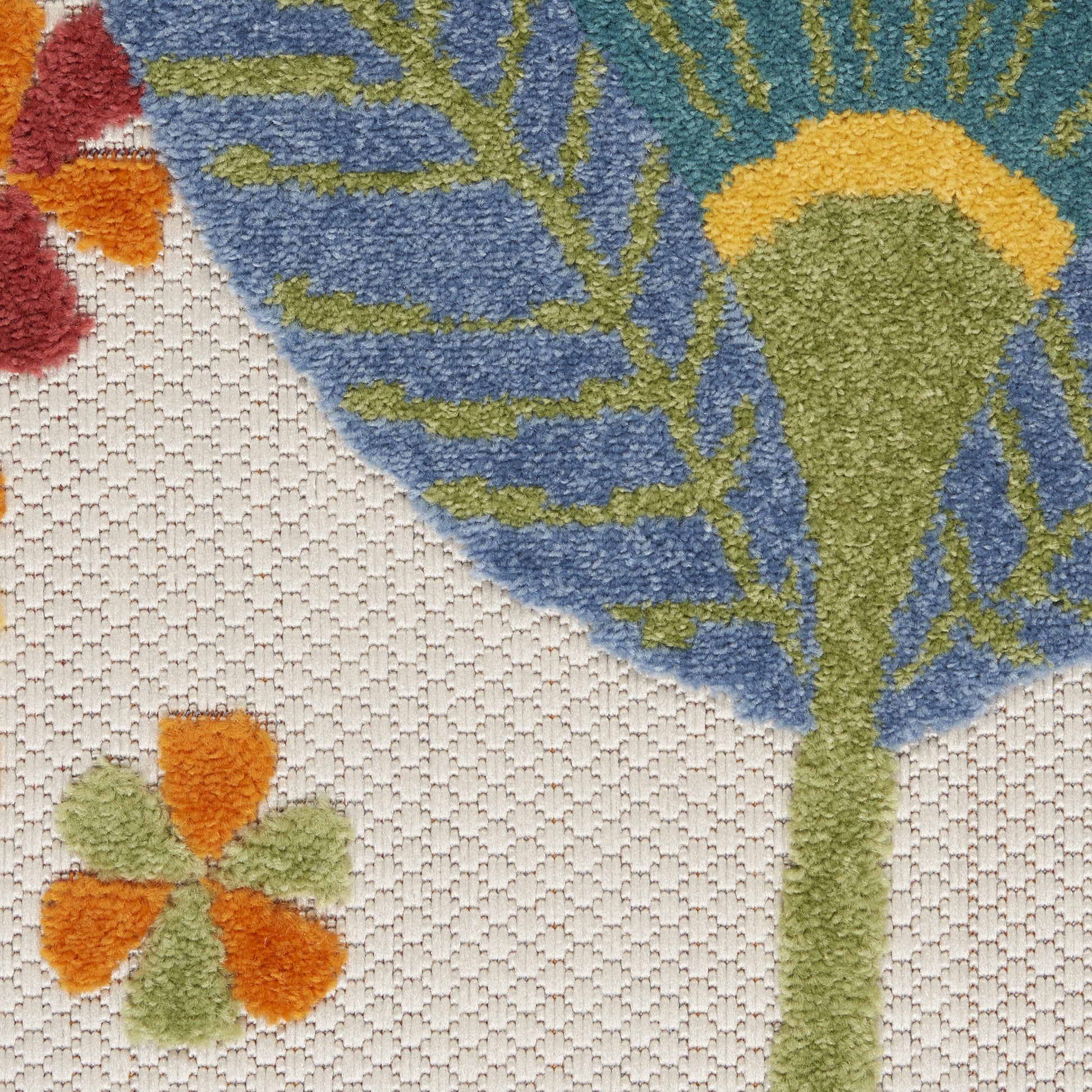8' X 11' Yellow And Ivory Indoor Outdoor Area Rug-4