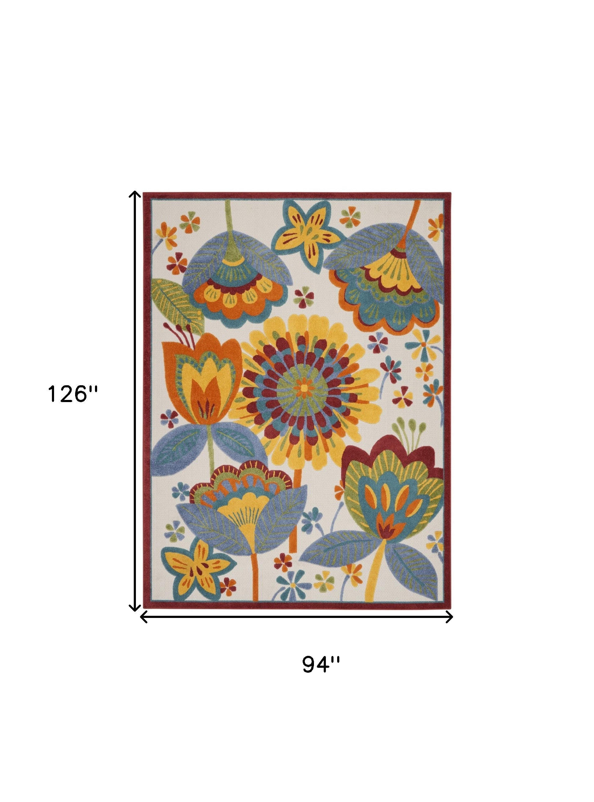 8' X 11' Yellow And Ivory Indoor Outdoor Area Rug-2