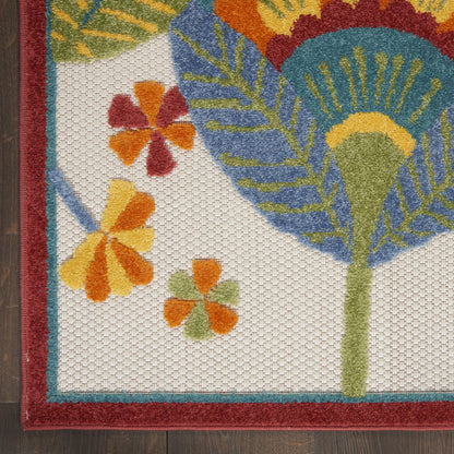 8' X 11' Yellow And Ivory Indoor Outdoor Area Rug-3
