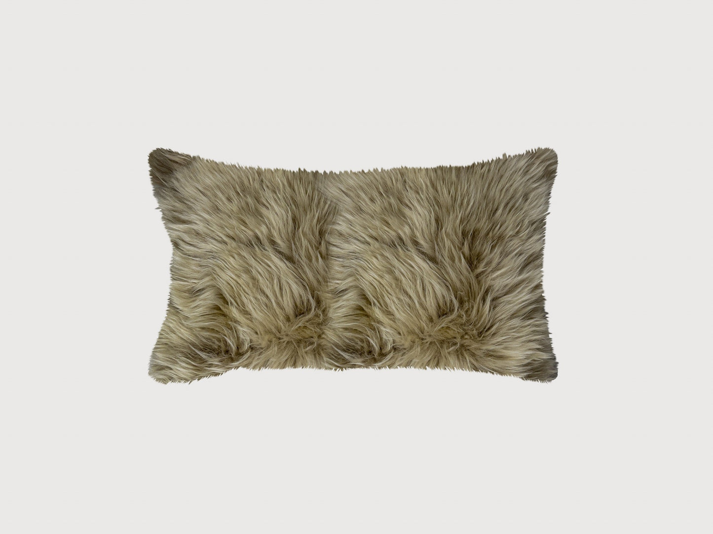Taupe Natural Sheepskin Lumbar Pillow-3