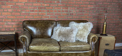 Taupe Natural Sheepskin Lumbar Pillow-8