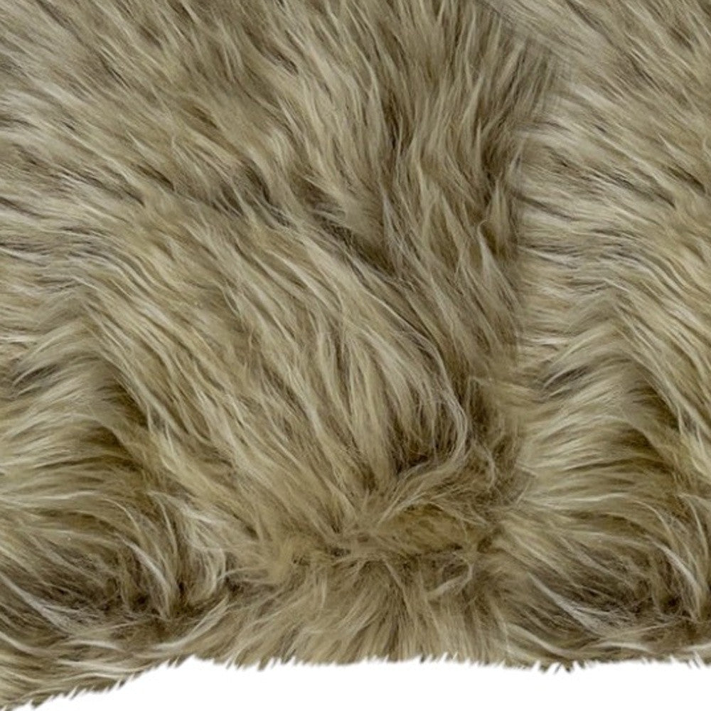 Taupe Natural Sheepskin Lumbar Pillow-5