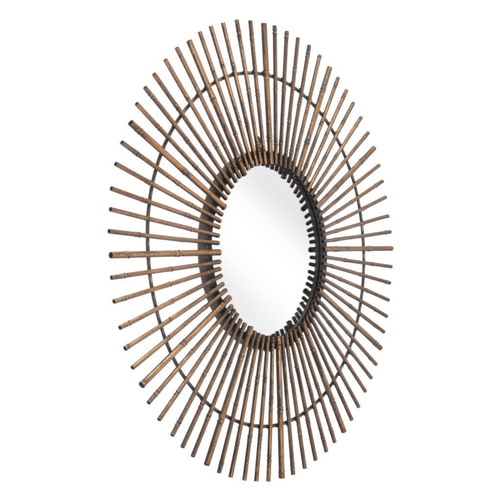 Gold Tribal Round Mirror-2