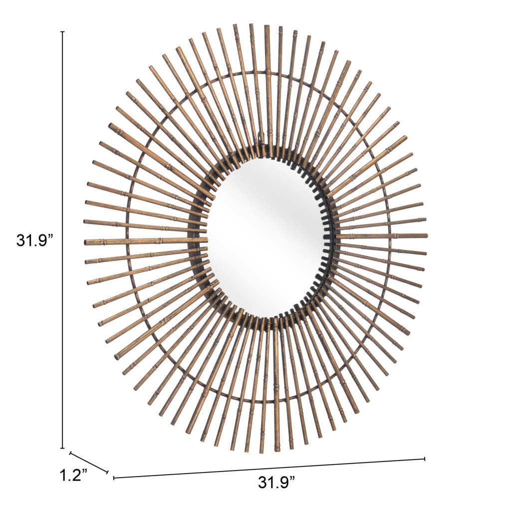 Gold Tribal Round Mirror-8