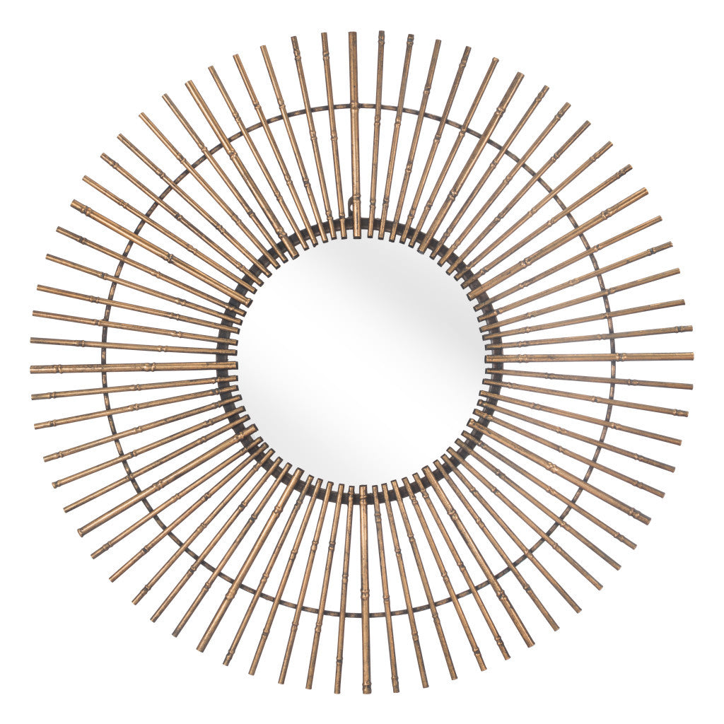 Gold Tribal Round Mirror-4