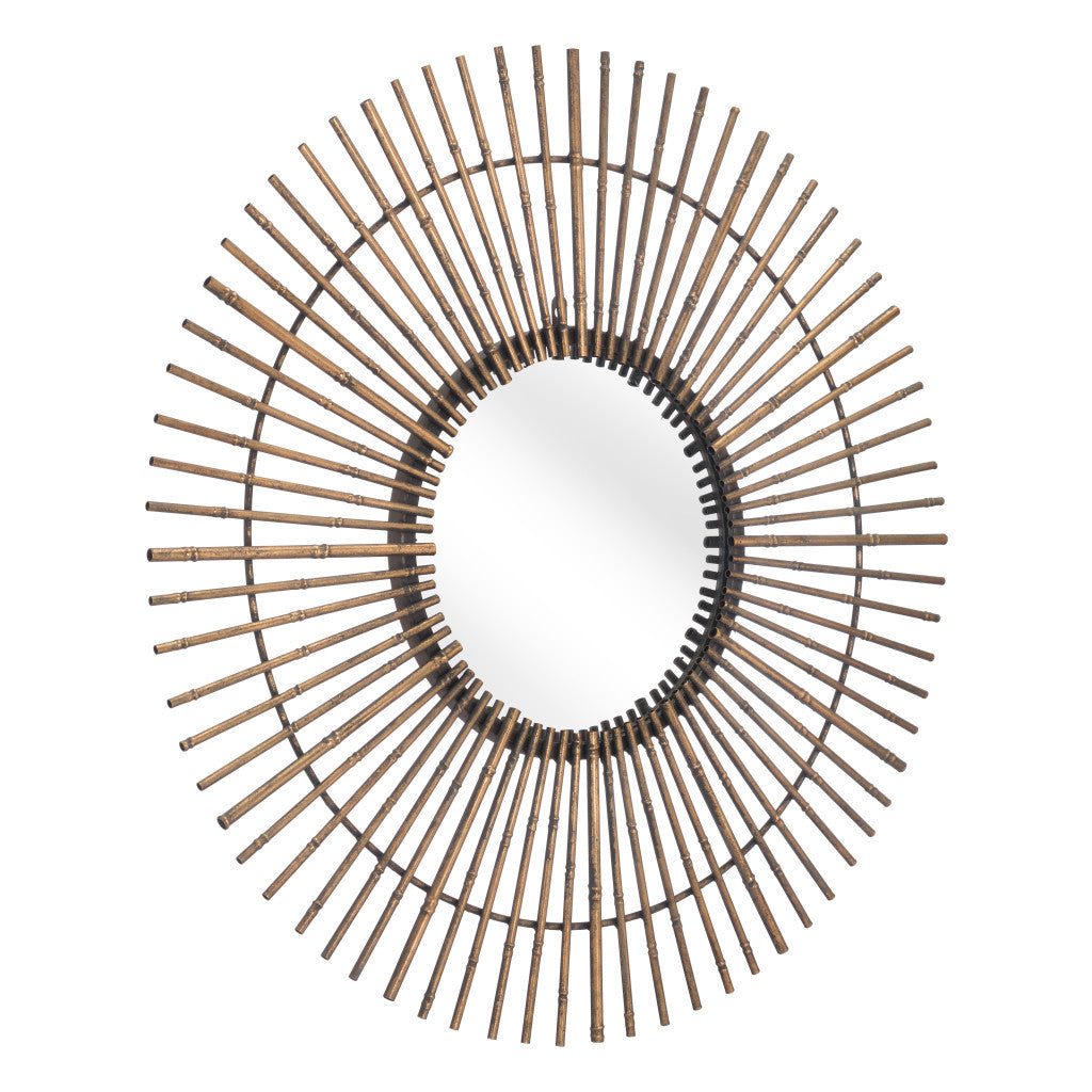 Gold Tribal Round Mirror-0