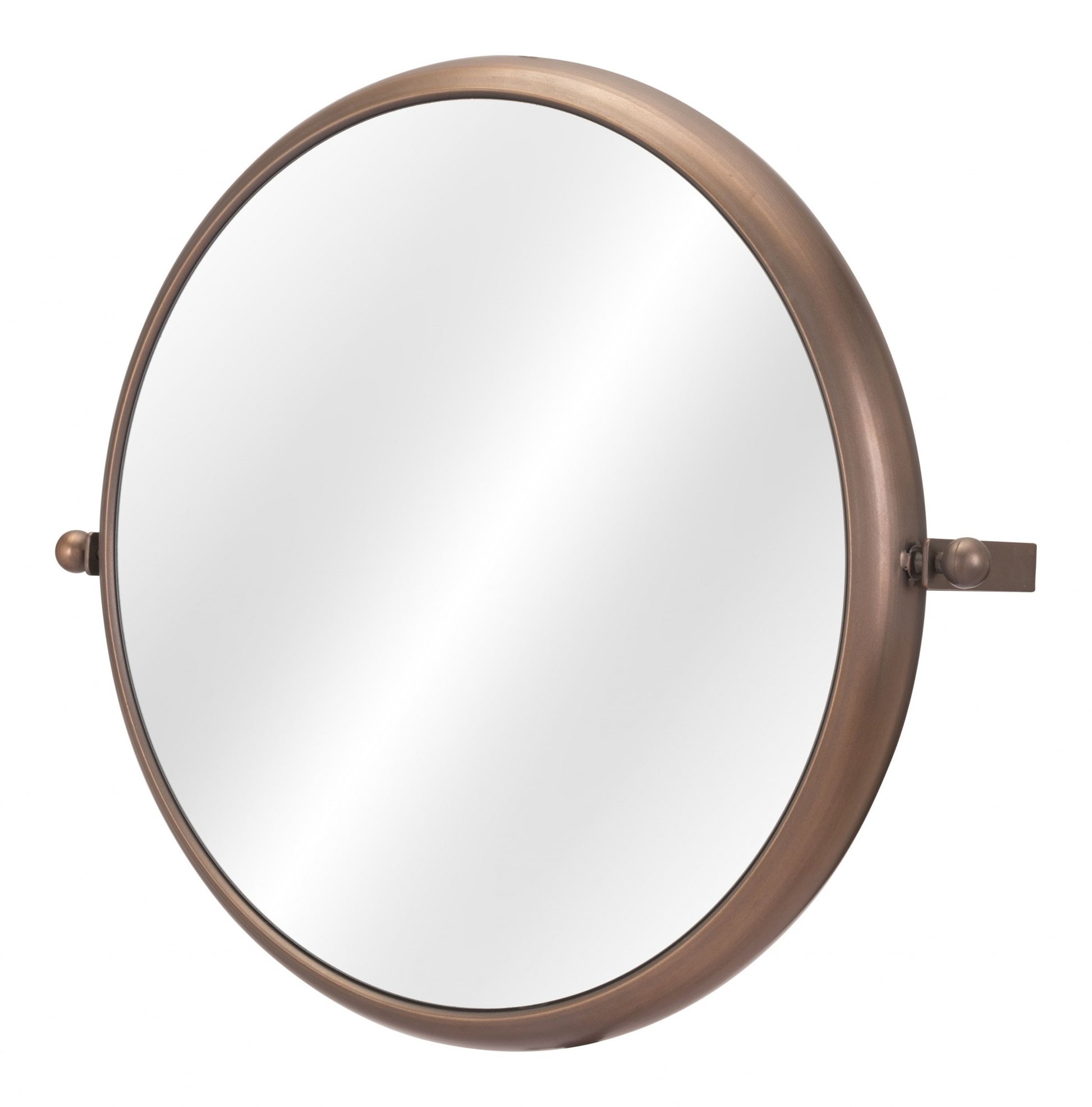 Industrial Gold Round Mirror-2