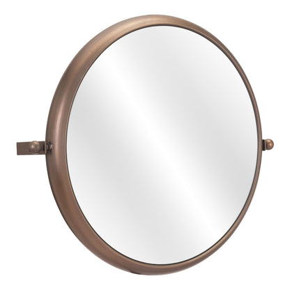 Industrial Gold Round Mirror-3