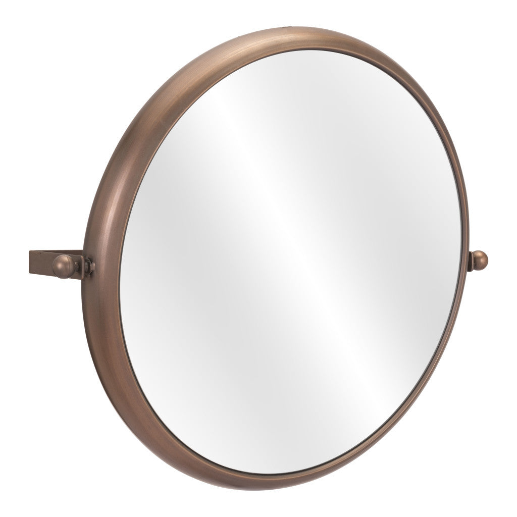 Industrial Gold Round Mirror-4