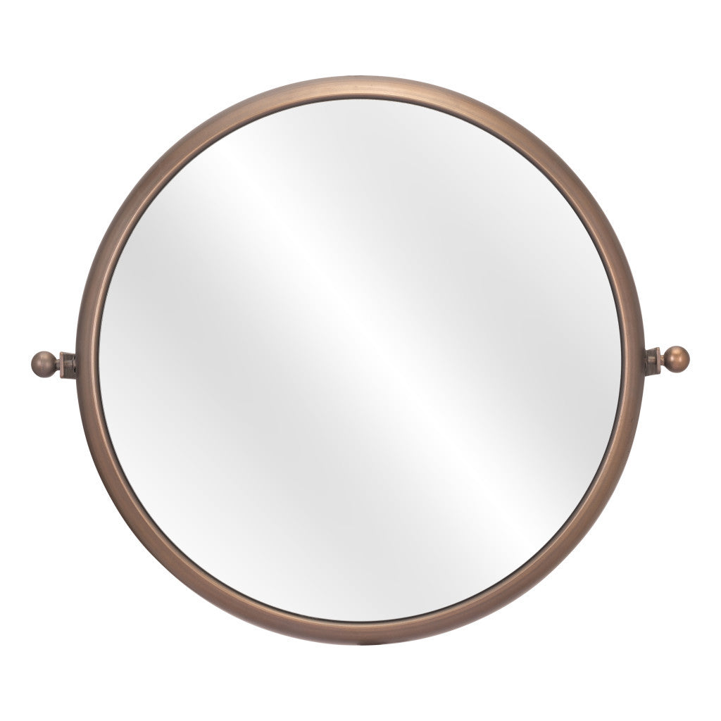 Industrial Gold Round Mirror-7