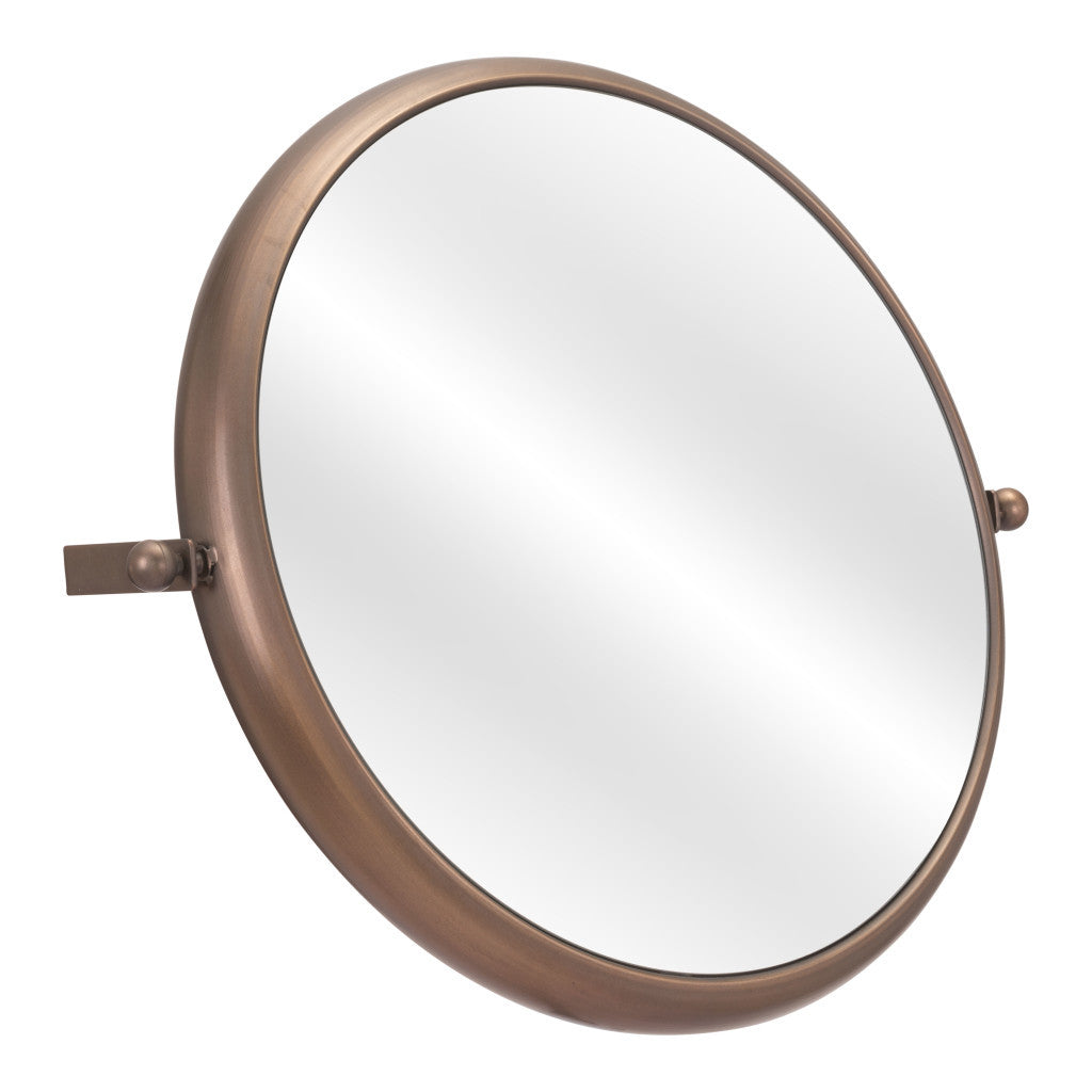 Industrial Gold Round Mirror-5