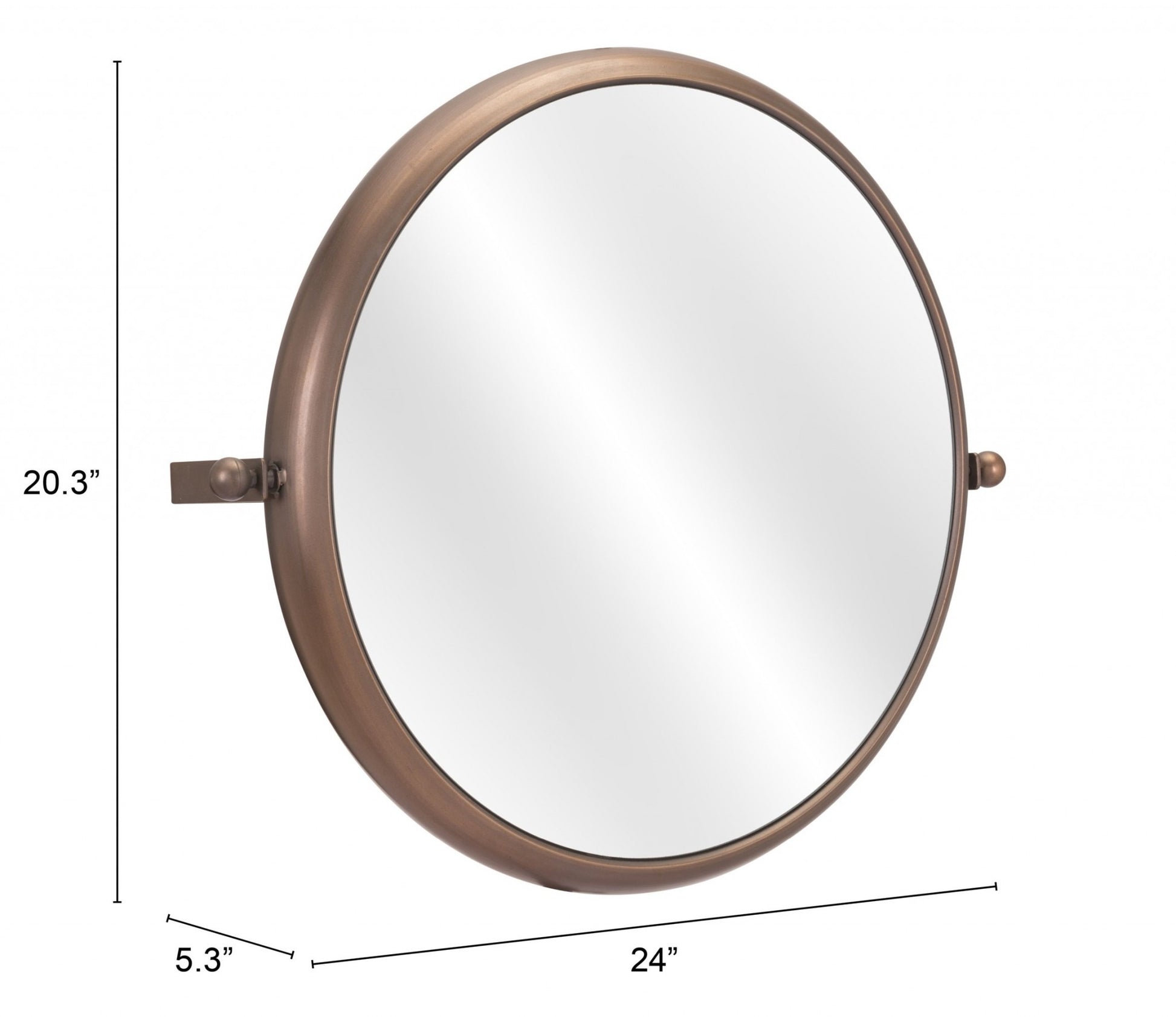 Industrial Gold Round Mirror-8