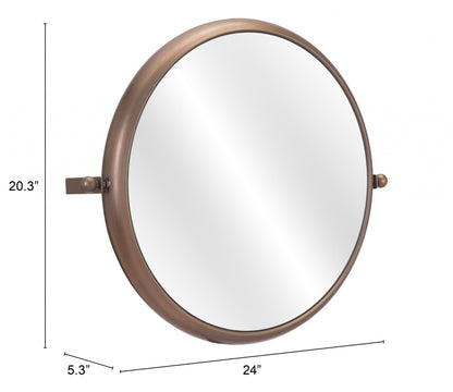 Industrial Gold Round Mirror-8