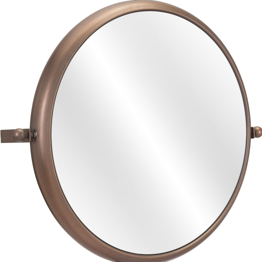 Industrial Gold Round Mirror-6