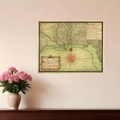 16" X 20" C1747 Map Of The Gulf Coast Vintage  Poster Wall Art-0