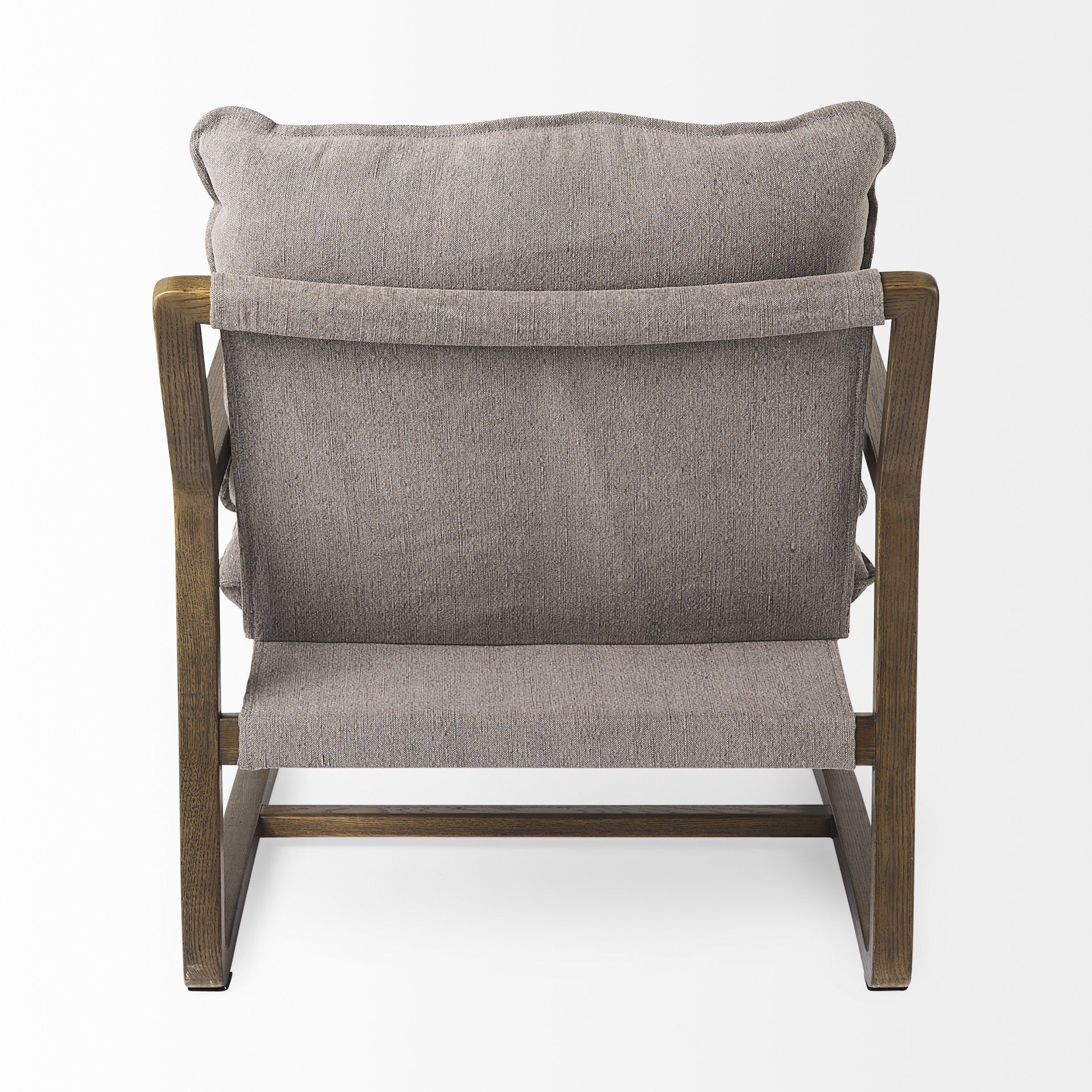 34" Gray and Brown Fabric Lounge Chair-4