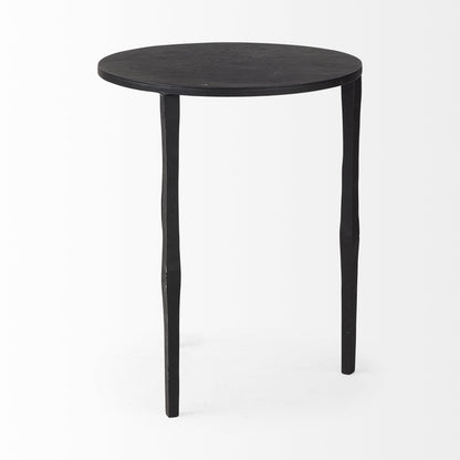 20" Black Iron Round End Table-2