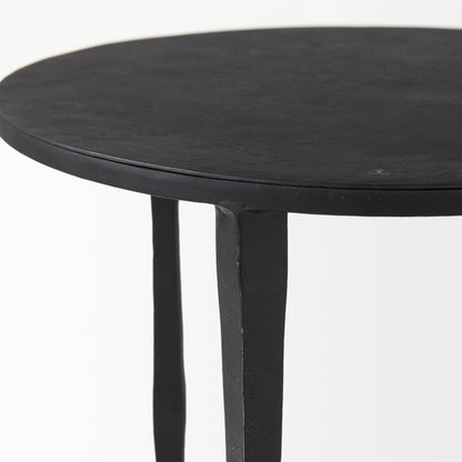 20" Black Iron Round End Table-6