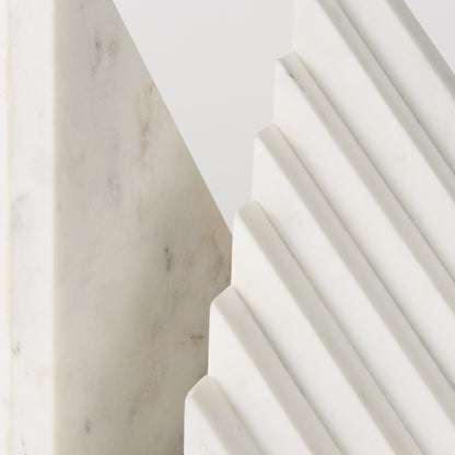 Set of Two 9" White Polyresin Decorative Bookends-6