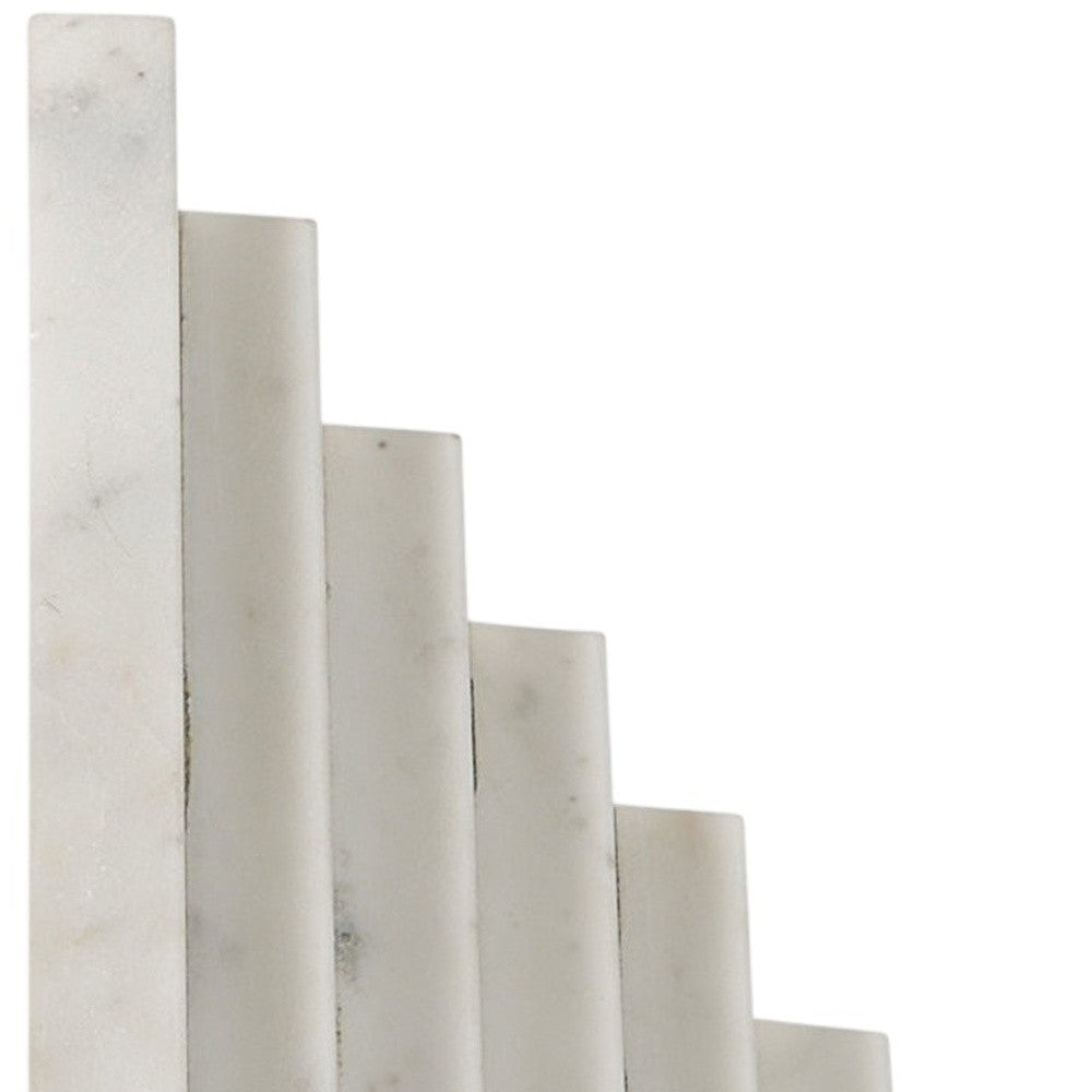 Set of Two 9" White Polyresin Decorative Bookends-4