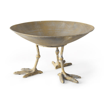 13" Gold Metal Round Centerpiece Bowl-1
