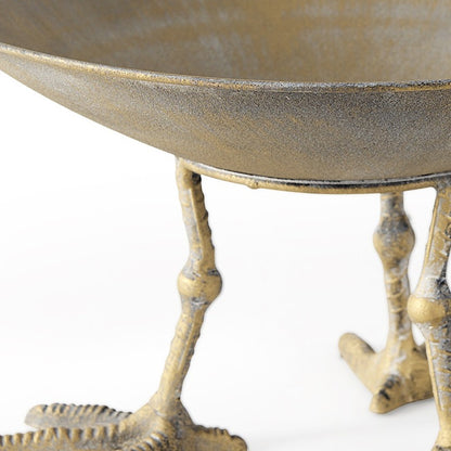 13" Gold Metal Round Centerpiece Bowl-6
