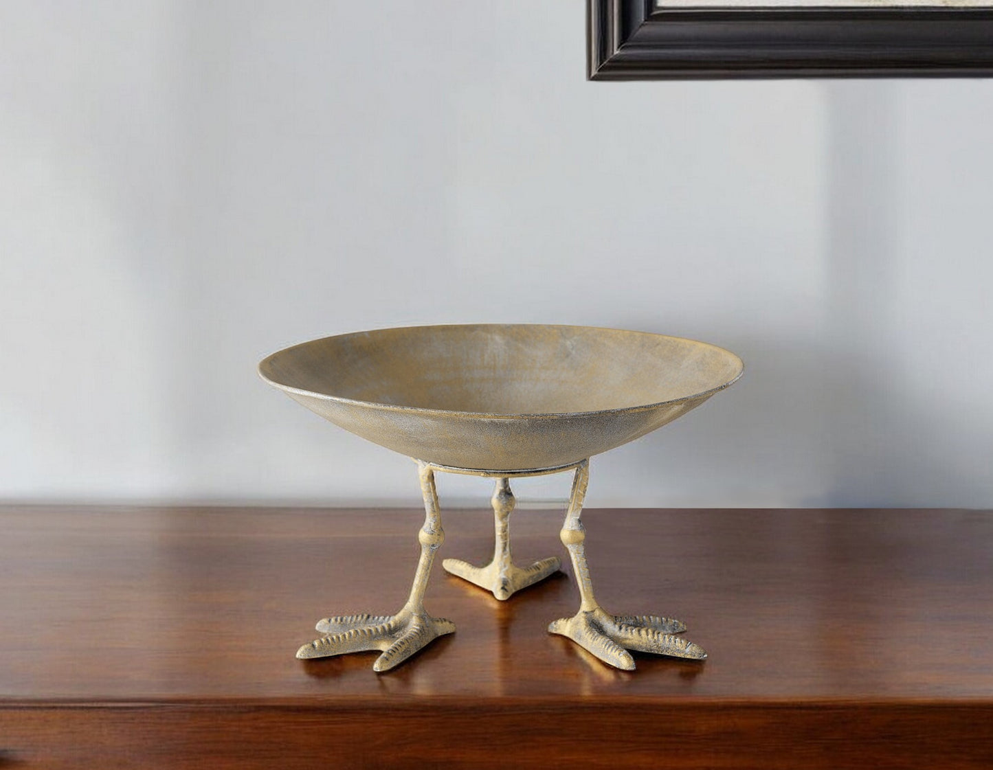 13" Gold Metal Round Centerpiece Bowl-0