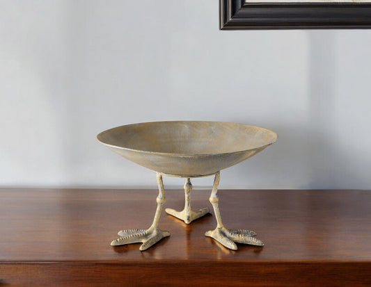 13" Gold Metal Round Centerpiece Bowl-0