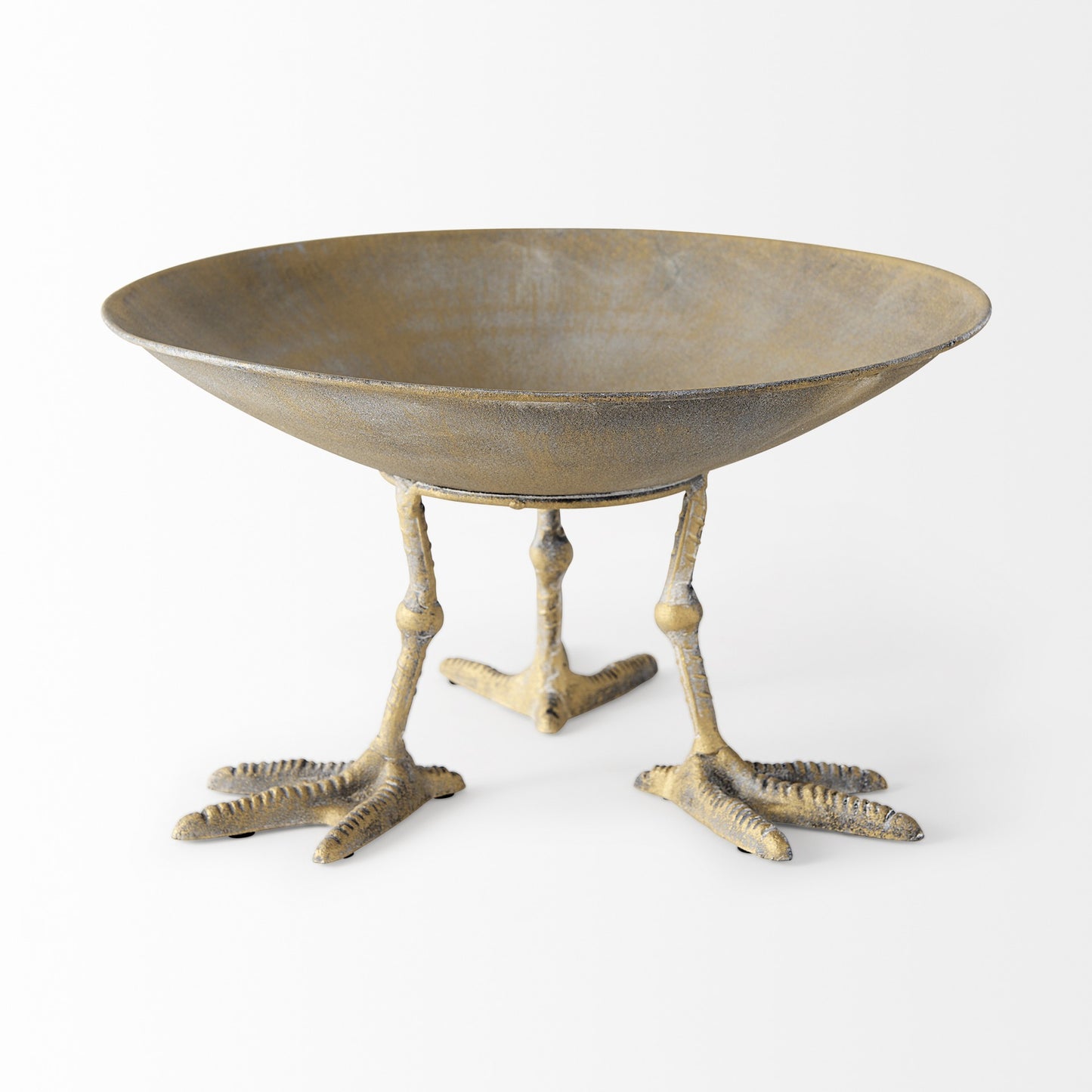 13" Gold Metal Round Centerpiece Bowl-2