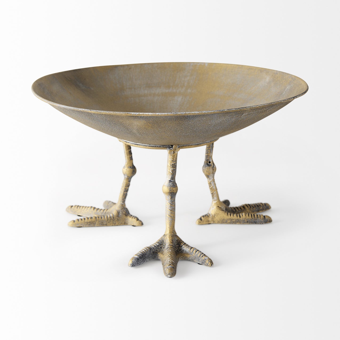 13" Gold Metal Round Centerpiece Bowl-3