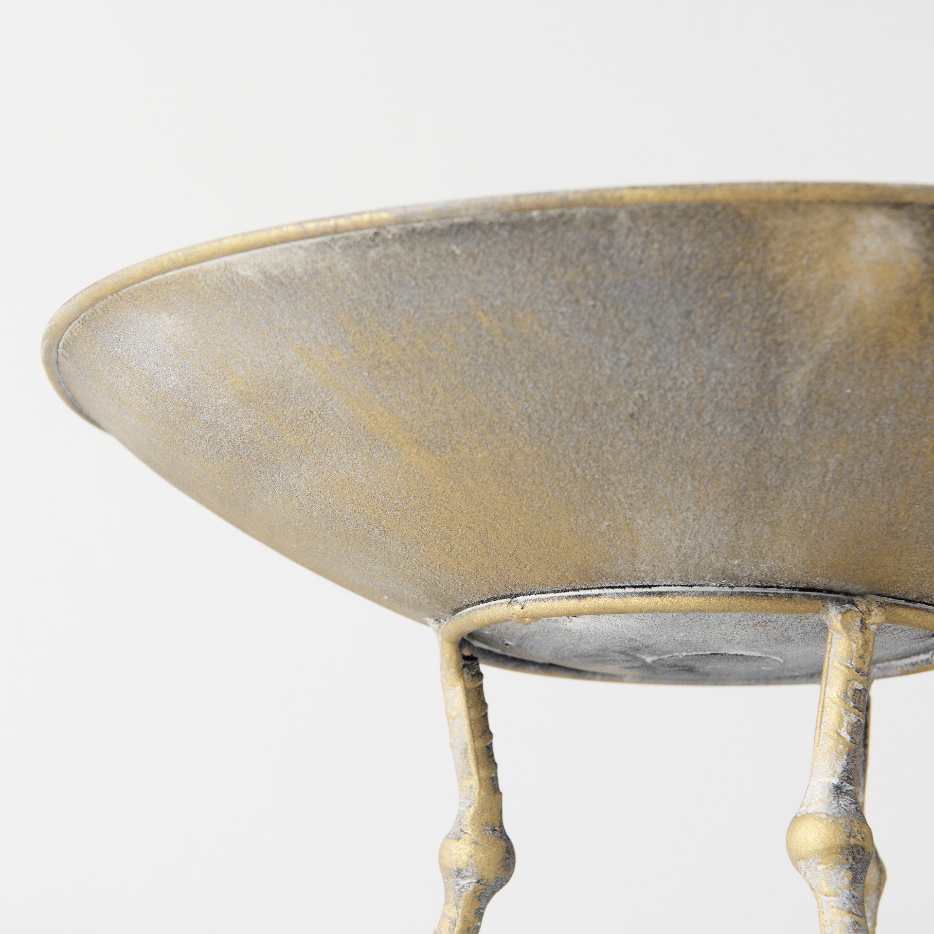13" Gold Metal Round Centerpiece Bowl-5