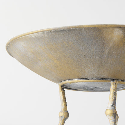 13" Gold Metal Round Centerpiece Bowl-5