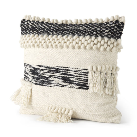 Boho Black And White Accent Pillow Cover-0