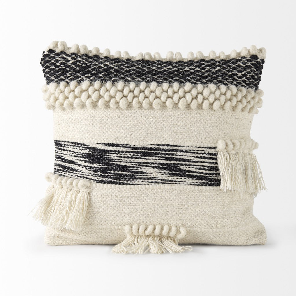 Boho Black And White Accent Pillow Cover-2
