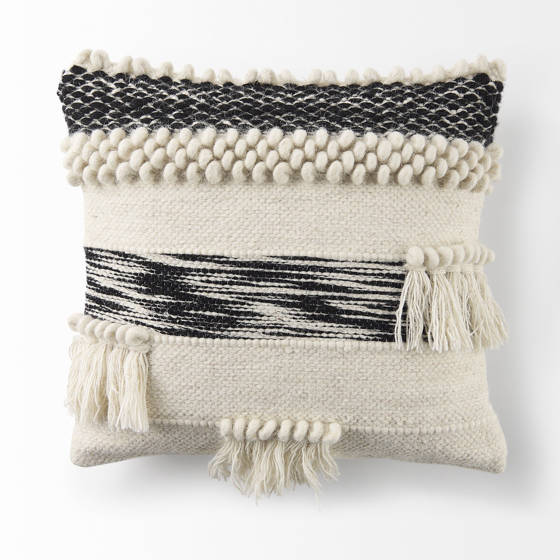 Boho Black And White Accent Pillow Cover-5