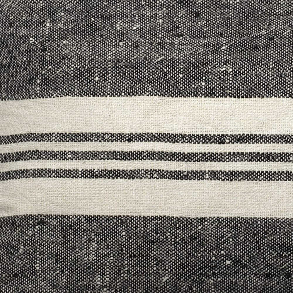 Black And White Striped Lumbar Accent Pillow Cover-2