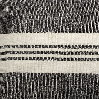 Black And White Striped Lumbar Accent Pillow Cover-2
