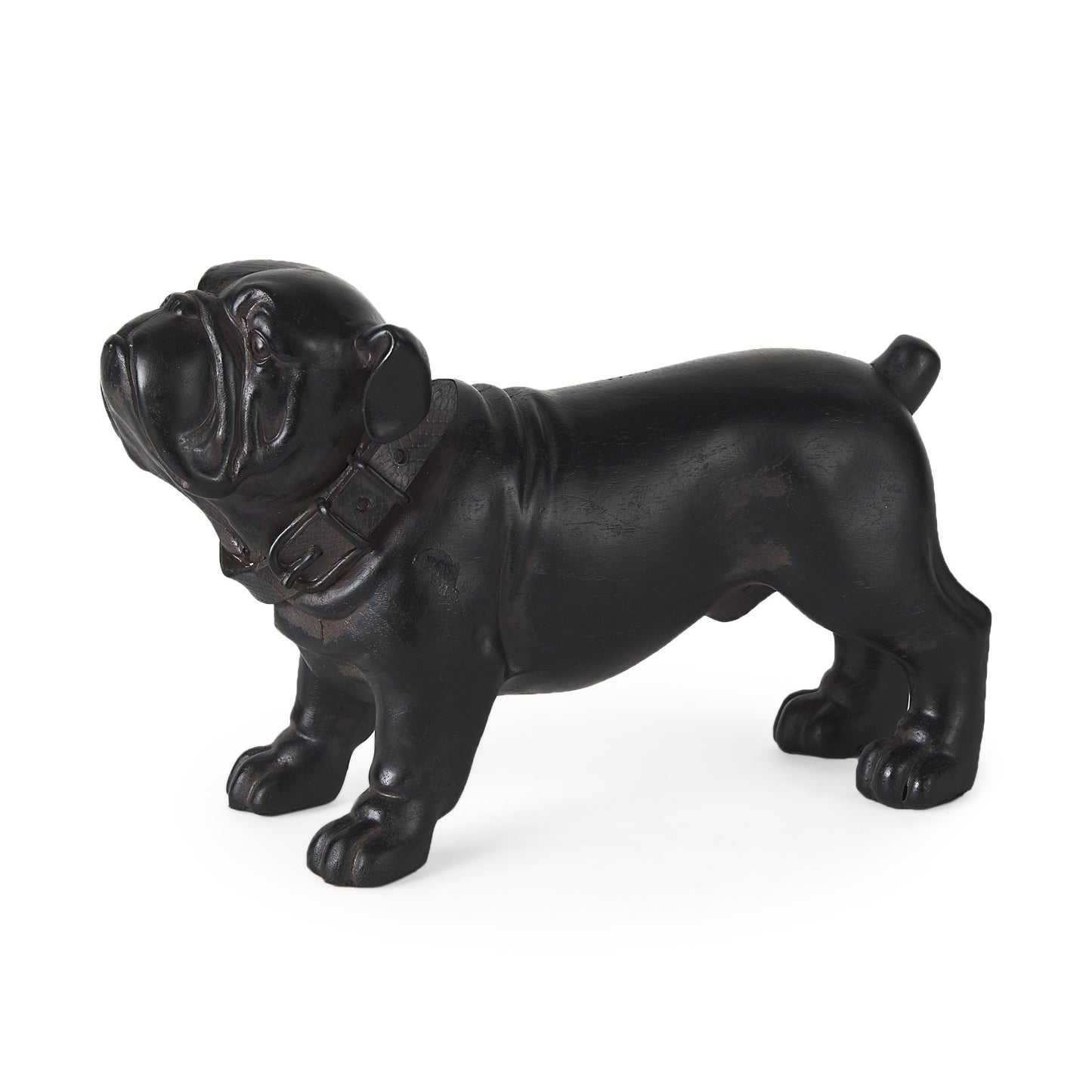 8" Black Polyresin Dog Tabletop Sculpture-1