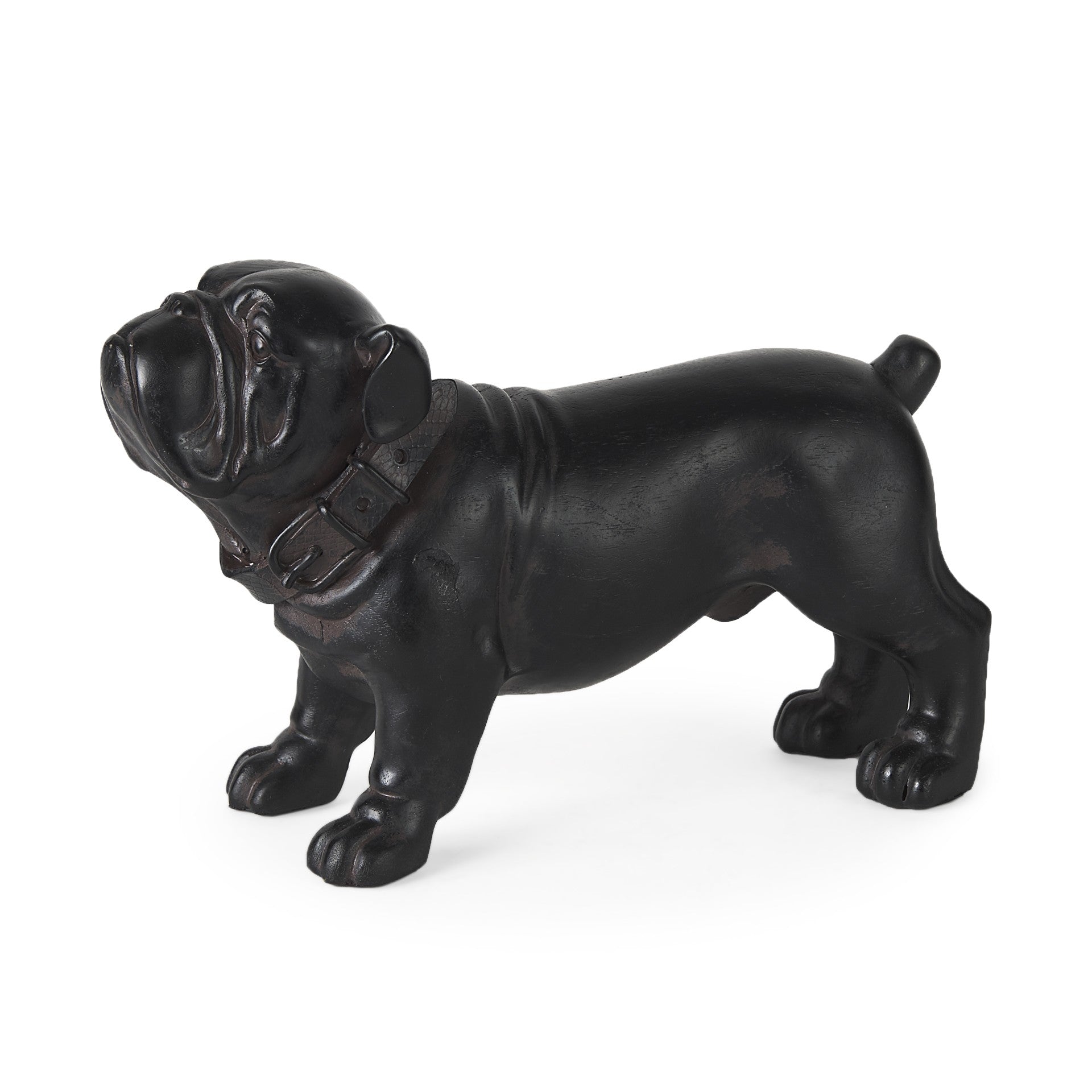 8" Black Polyresin Dog Tabletop Sculpture-1