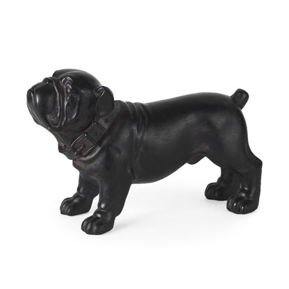8" Black Polyresin Dog Tabletop Sculpture-1