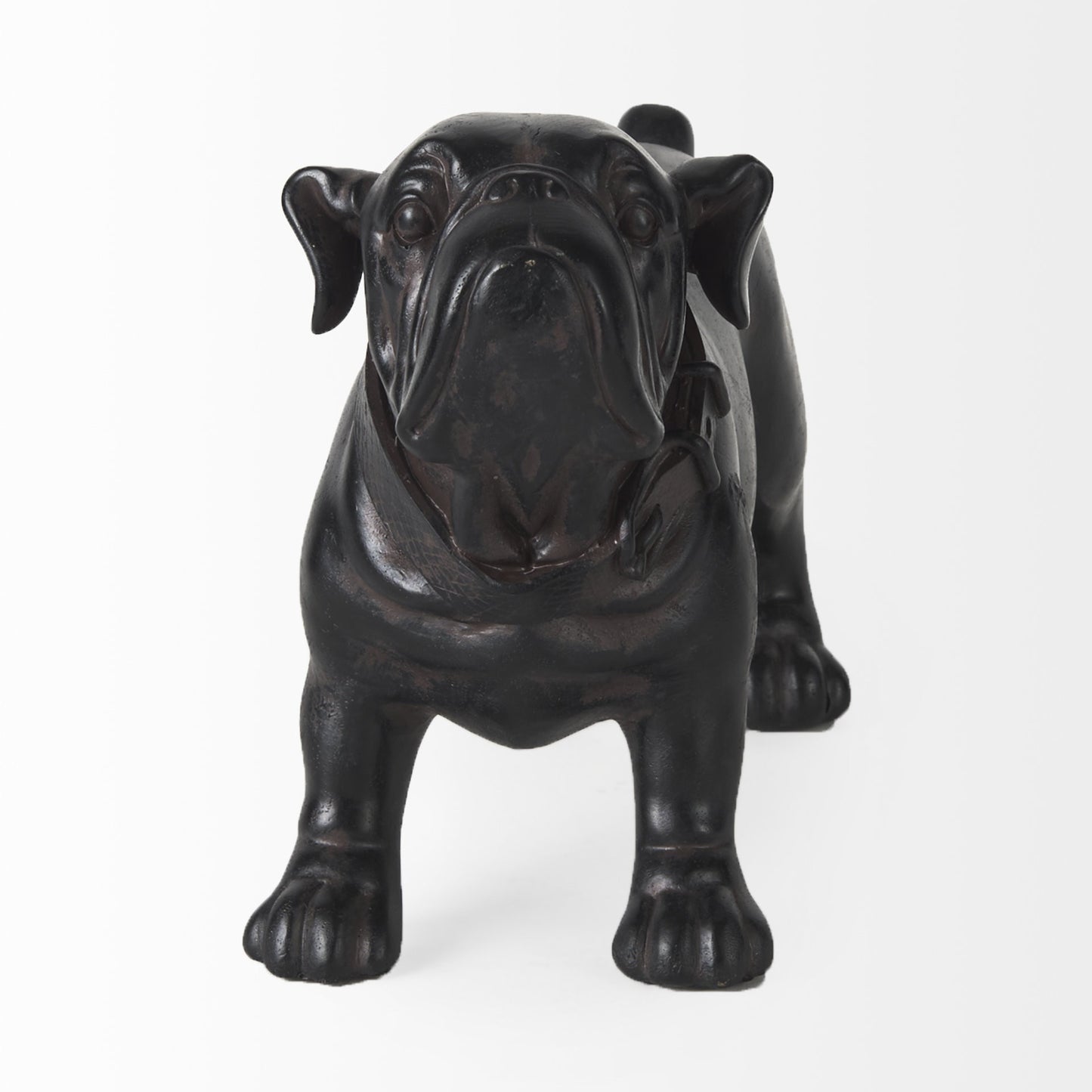 8" Black Polyresin Dog Tabletop Sculpture-2