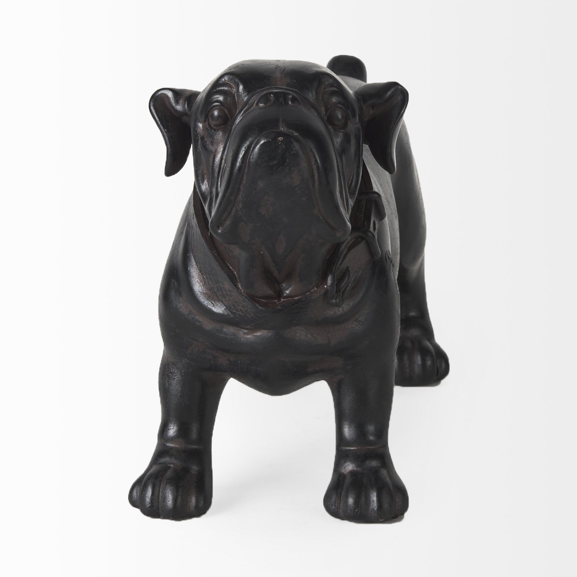 8" Black Polyresin Dog Tabletop Sculpture-2