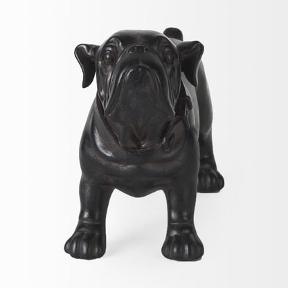 8" Black Polyresin Dog Tabletop Sculpture-2