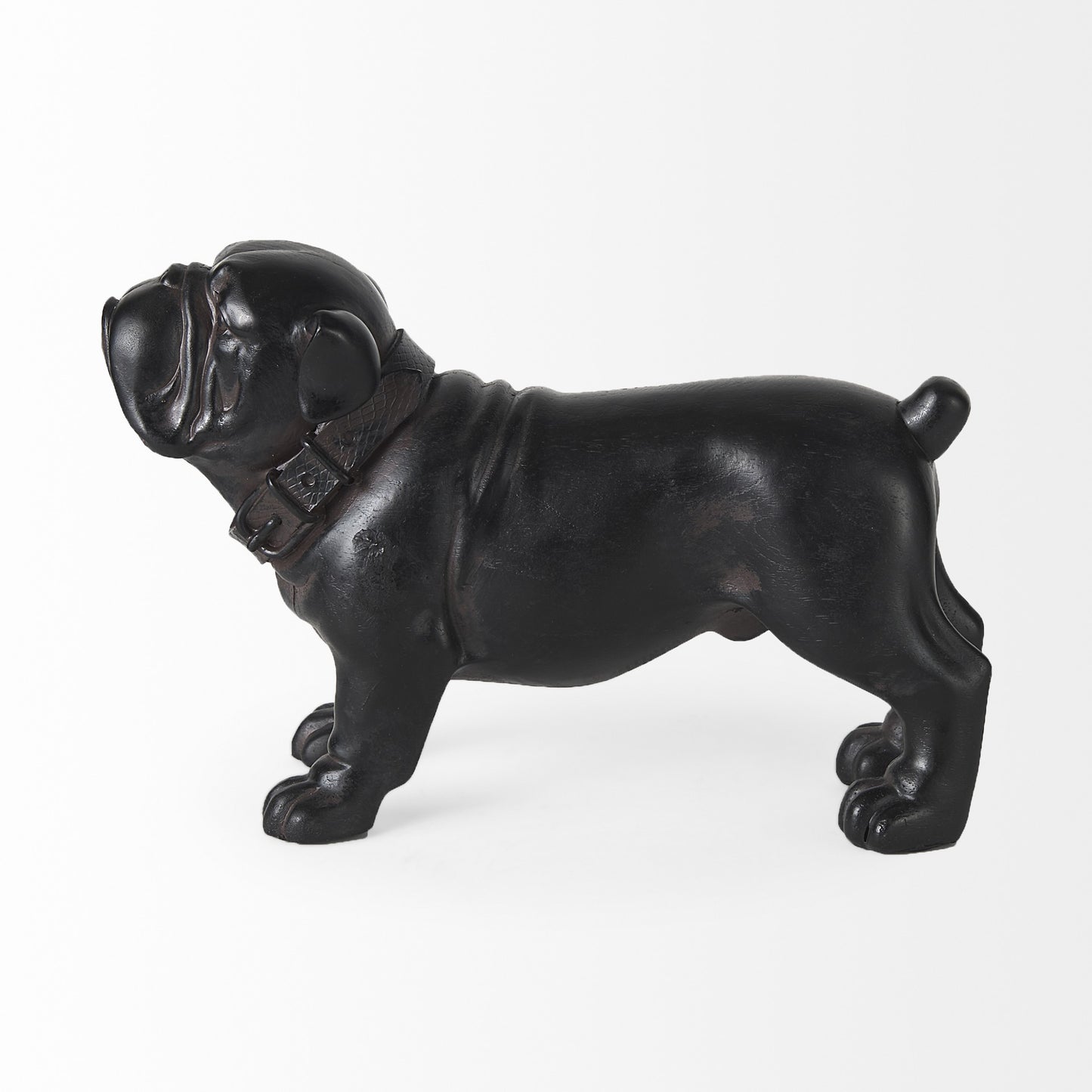 8" Black Polyresin Dog Tabletop Sculpture-3