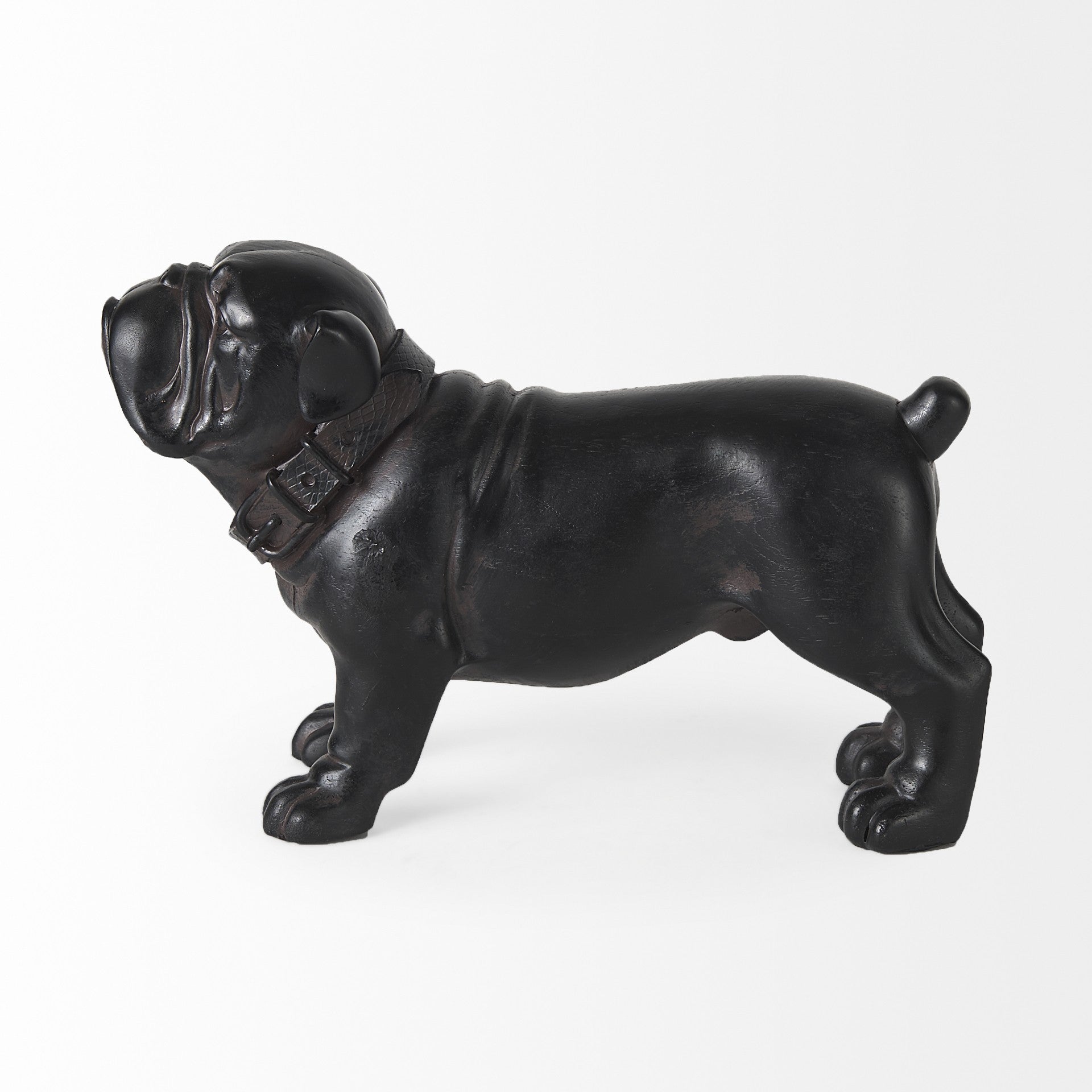 8" Black Polyresin Dog Tabletop Sculpture-3