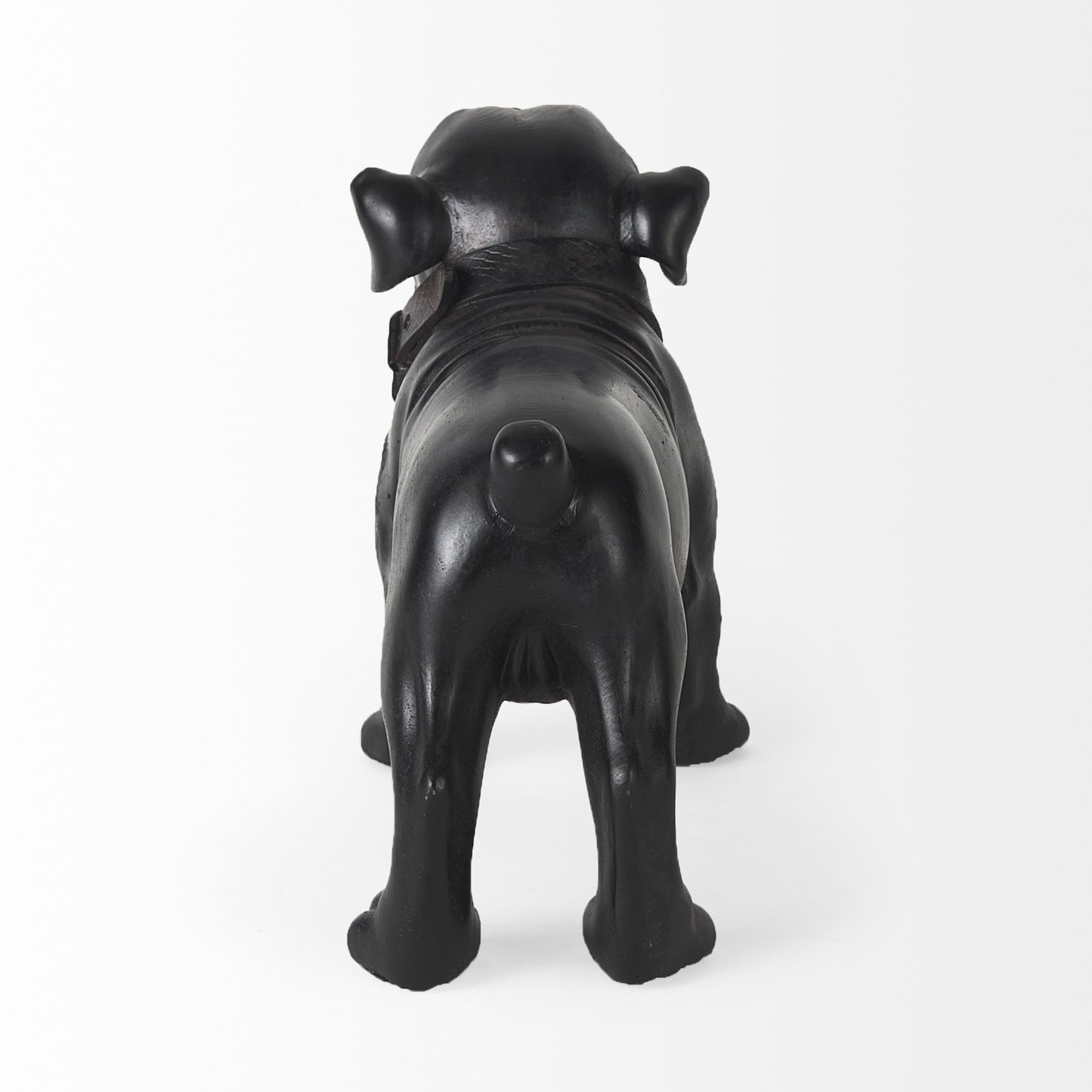 8" Black Polyresin Dog Tabletop Sculpture-4