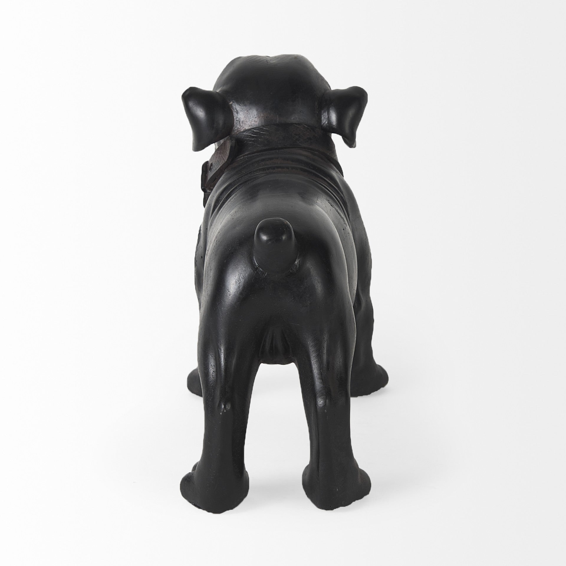 8" Black Polyresin Dog Tabletop Sculpture-4