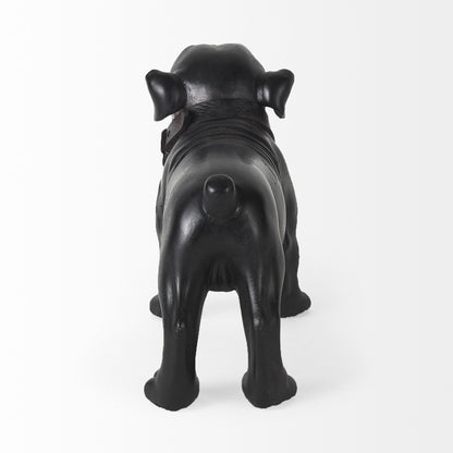 8" Black Polyresin Dog Tabletop Sculpture-4