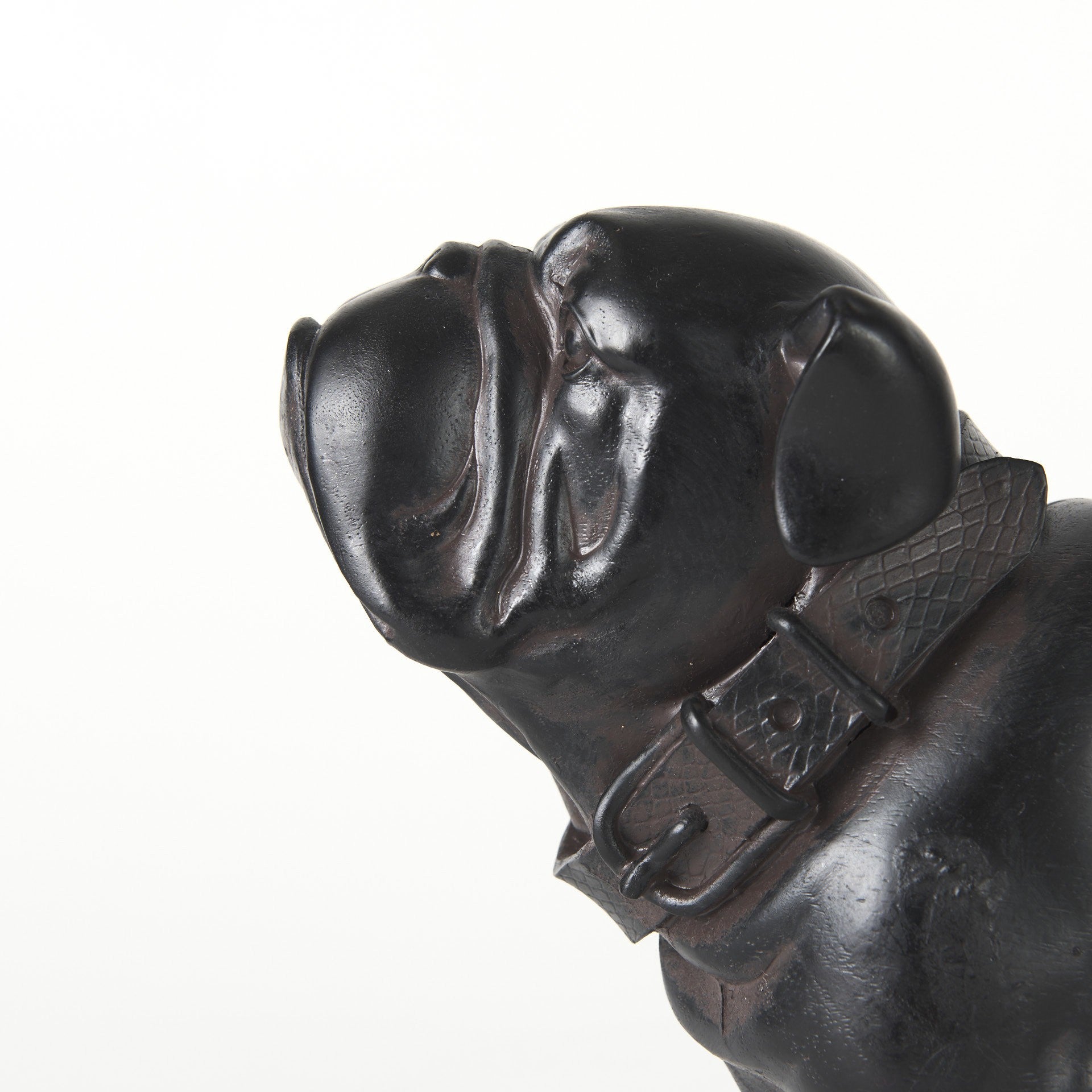 8" Black Polyresin Dog Tabletop Sculpture-7