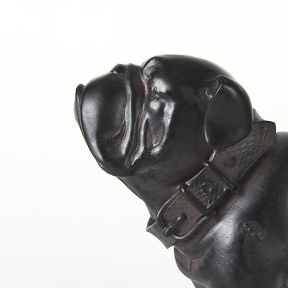 8" Black Polyresin Dog Tabletop Sculpture-7